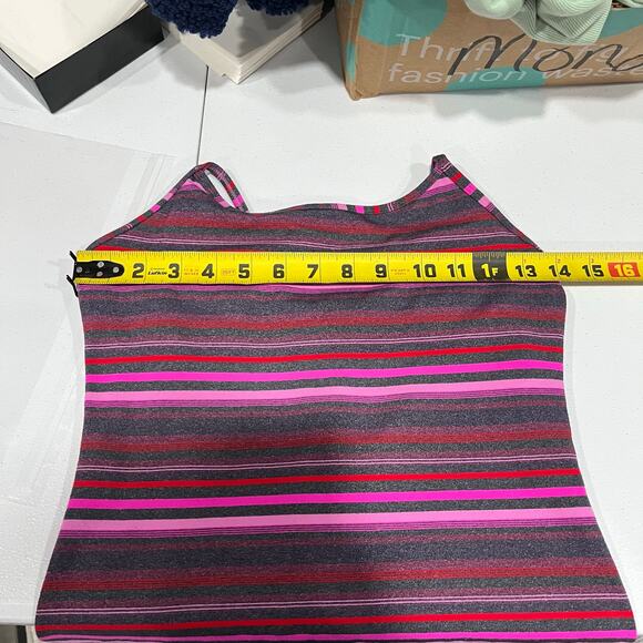 Lululemon Power Y Tank Elevation Space Dye Paris Pink Coal Stripe Size Women’s 6 - Picture 5 of 6